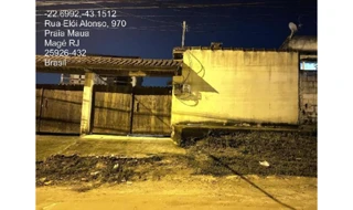 Imóvel 1812418 ['8444401054030'] - ['RUA ELOY ALONSO,N. 859  CASA 02 LT 15 C QD 55, PRAIA DO IMPERADOR (GUIA DE PACOBAI - CEP: 25926-432, MAGE - RIO DE JANEIRO'] ['Jardim da Prata'] - ['Magé']/['RJ'] - 1